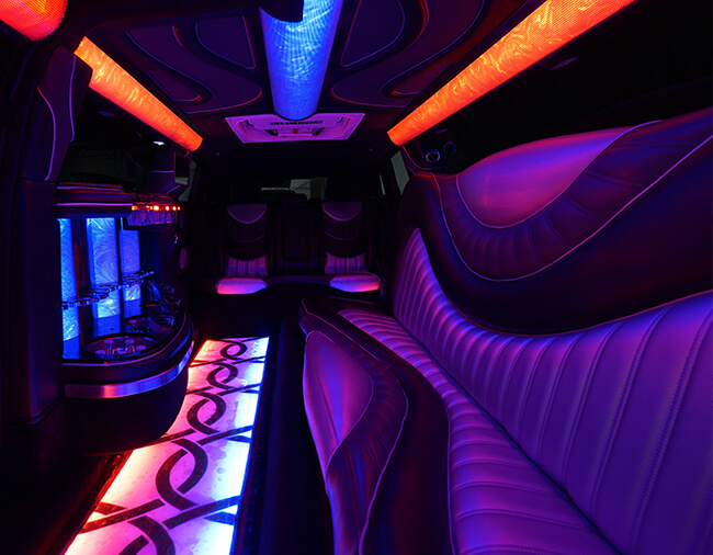 Inside a luxuru Toledo limo