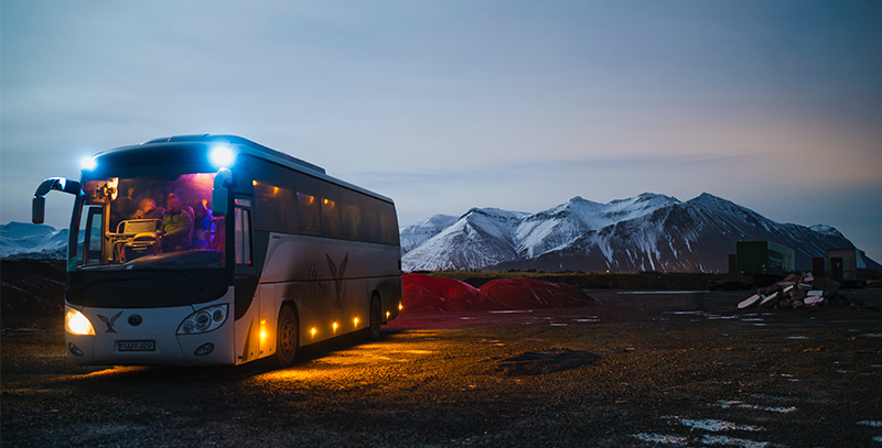 white shuttle bus