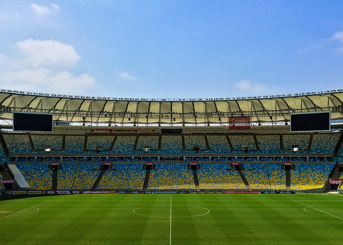 A stadium before the sporting event begins