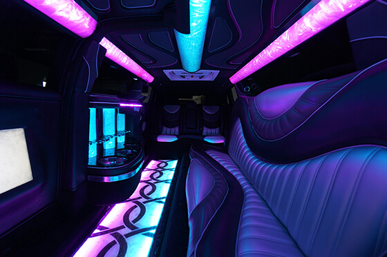 Colored lighting on Range Rover limo