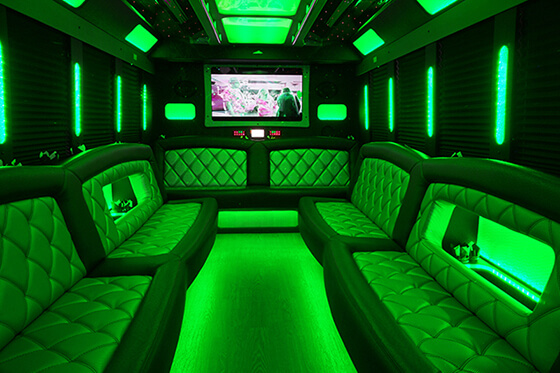 Inside a luxurious Celina party bus rental